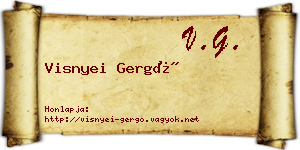 Visnyei Gergő névjegykártya